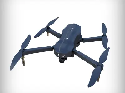 black drone 3D model Low-poly 3D model