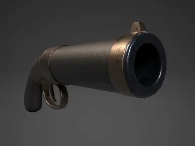 Game-ready stylized handgun Low-poly 3D model