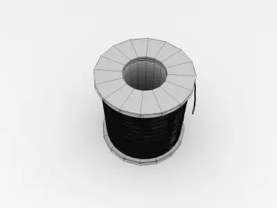 Solder spool of silver wire 3D model