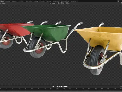 Wheelbarrow  Low-poly 3D model