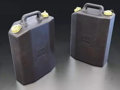 Plastic Jerry Can Set Low-poly 3D model