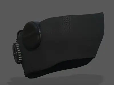 Gas mask helmet protection isolated scifi military futuristic  Low-poly 3D model