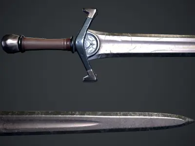 Medieval sword Free low-poly 3D model shop