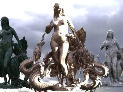 Lady of Dragons Winged 3D model
