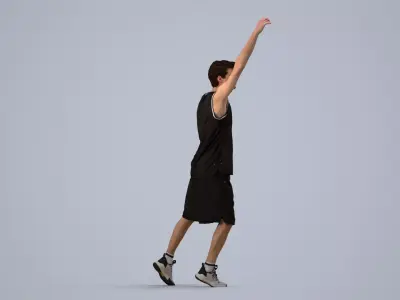 00505Liam006 - Adult Caucasian man waving in basketball attire 3D model