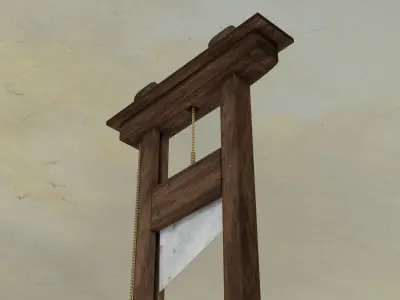 Guillotine with clean blade Free low-poly 3D model