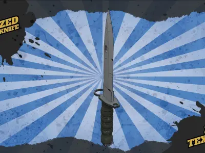 Stylized Knife Low-poly 3D model buy