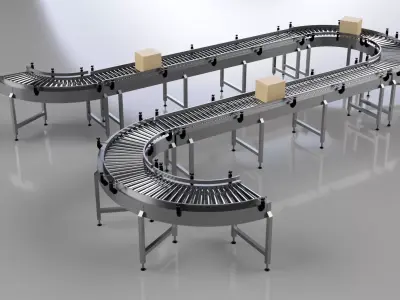 Roller Conveyor Belt 3D Model Assembly 3D model