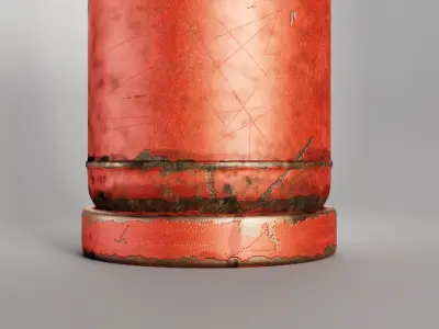 Gas Cylinder Low-poly 3D model 5