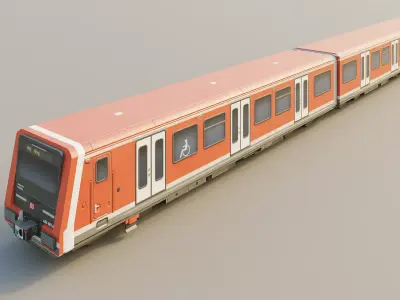 S-Bahn Berlin 484 Train Germany Model Low Poly Low-poly 3D model
