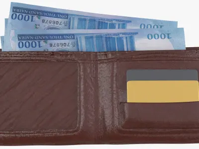 Nigeria 1000 Naira Wallet Money Purse 3D model