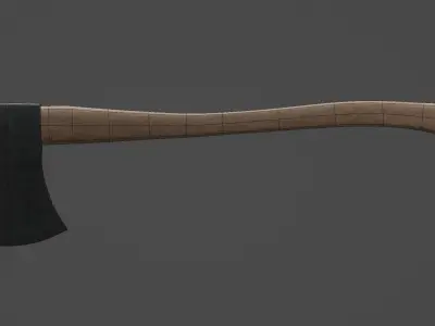 Axe wooden with good visual condition 3d model game-ready Low-poly 3D model