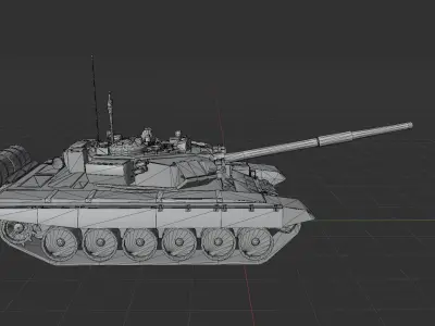 T90 Tank Free low-poly 3D model