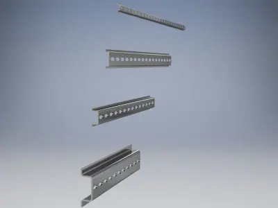DIN rail TH-series 3D model