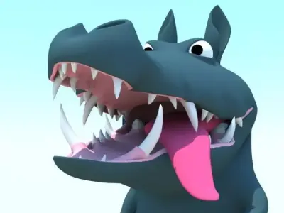Cartoony Crocodile  3D model