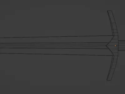 Dagger sword Low-poly 3D model 2