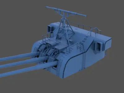 Yamato Nendo Shiki turret - Commercial license - 1-100 scale 3D print model