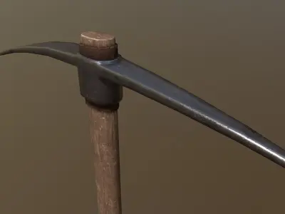 Pickaxe - Iron Low-poly 3D model