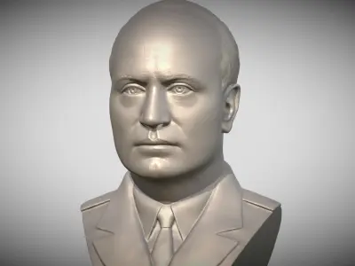 Benito Mussolini bust 3D printing ready stl obj formats 3D print model
