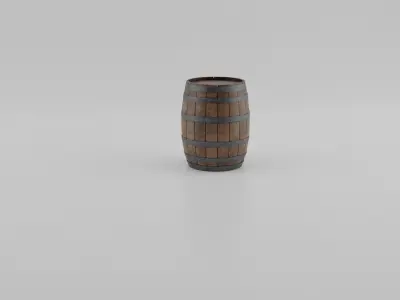 Medieval Barrel  Low-poly 3D model