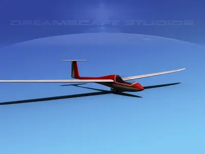Venture Sailplane  V07 Low-poly 3D model