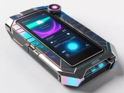 Sleek SciFi Datapad with Cracked Hologram 3D model