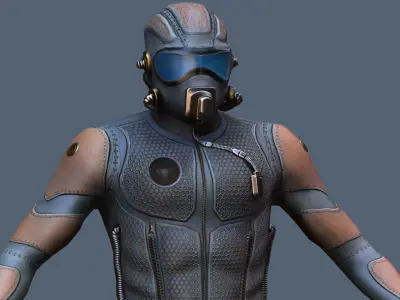 Tech Commander Low-poly 3D model