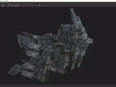 scifi-model-x285 spaceship 3D model