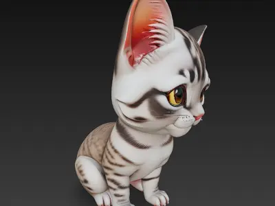 Optimized Low-Poly Kitten 3D Model UE5- Unity Real-Time Ready Low-poly 3D model get