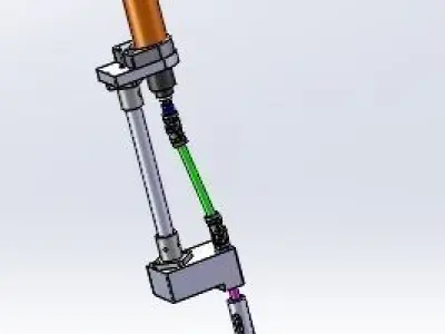 Lock screw mechanism-long 3D model