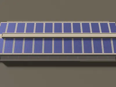 Solar roof on factory 24e01 3D model