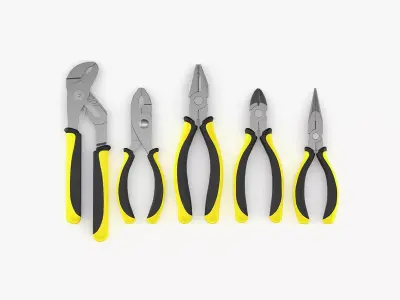 5 Pliers Collection 3D model