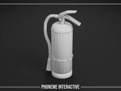 Fire Extinguisher 3D Model - Game Ready LODs Free low-poly 3D model