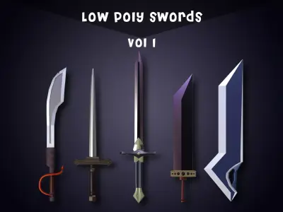 Low poly Swords Vol1 Free low-poly 3D model