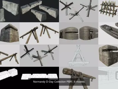 Normandy D-Day Collection PBR 3D Model Pack