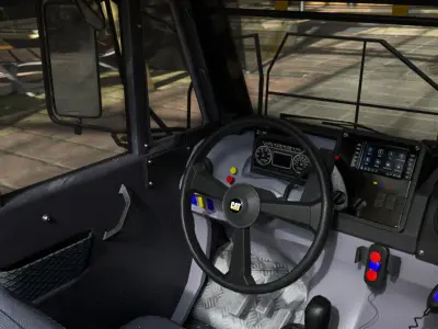 CAT Truck Interior VR Driving Simulator Low-poly 3D model