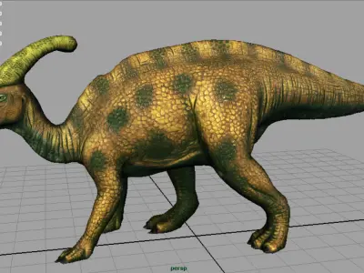 Tsintaosaurus dinosaur Low-poly 3D model
