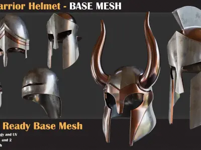 50 Warrior Helmet Base Mesh - VOL 01 3D model