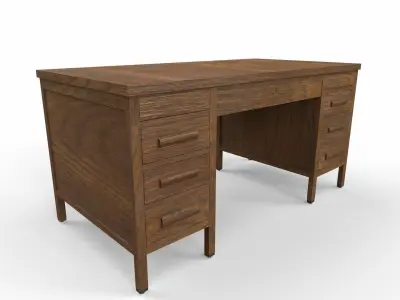 1930 Desk Low-poly 3D model