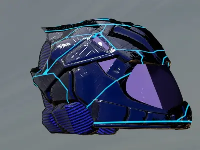 carbon helmet futuristic glow Low-poly 3D model
