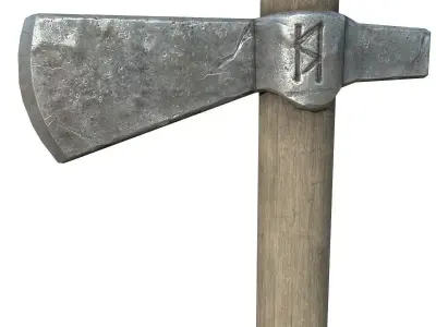 Battle-Axe axe Low-poly 3D model