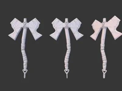 Axe Pack C Low-poly 3D model