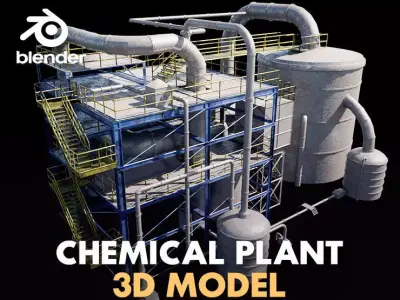 chemical plant 3D model buy