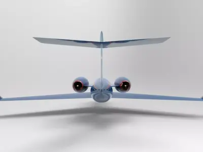 Private Jet  Low-poly 3D model