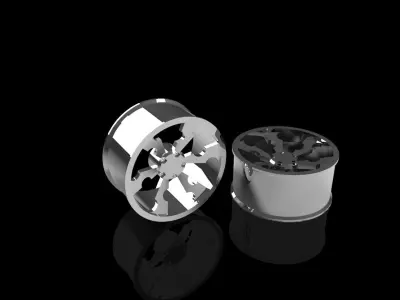 Rim2 silver wheel Free 3D model