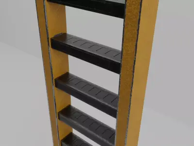 Game ready industrial ladder Low-poly 3D model