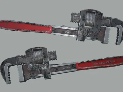 Pipe Wrench Low-poly 3D model shop