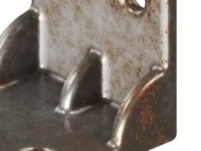 Rusty Square Corner Bracket 3D model