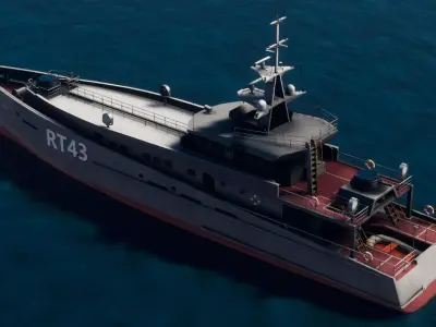 RT43 - Rescue Tactical - Ship - Millitary Vessel Low-poly 3D model
