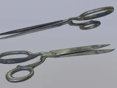 Old Scissors Low-poly 3D model